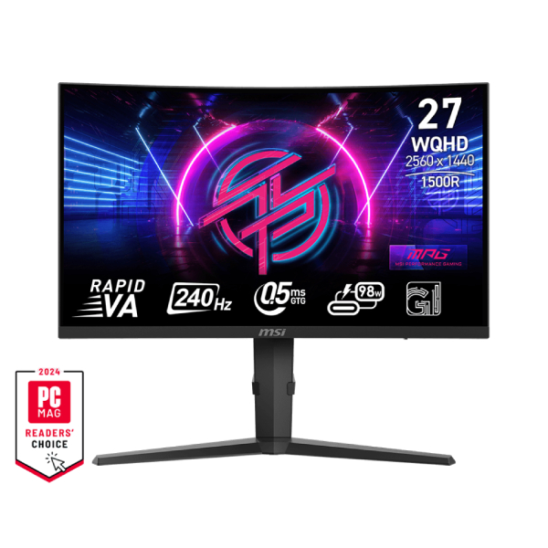  27" Rapid VA Monitor: 2560x1440 @240Hz, 0.5ms (GtG), 2x HDMI + 1 x Display Port, Adaptive Sync, 75x75 VESA  